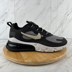 Nike Air Max 270 React Op-Art Mens Size 9.5 Black Gray Sneakers Shoes AO4971-001